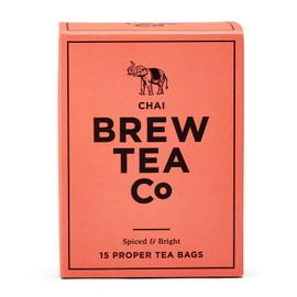 Brew Tea Co - Chai Black Tea - Spiced and Bright - 15 Proper Tea Bags