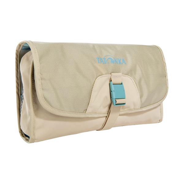 Tatonka Small Travelcare Toiletry Bag - Flat Hanging Wash Bag with Compartments and Mirror - Brown Rice - 25 x 17 x 4 cm