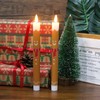 Lasumora Christmas Flameless Taper Candles with 6H Timer, 2 Pcs