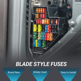 F FIERCE CYCLE Car Fuse Blade Style Fuses 25A ATO Fuse Durable | Short Circuit Protection Clear 15Pcs