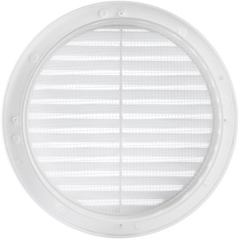 ECOPRO VENT White 6" Inch Round Ventilation Grille with Insect mesh. (Duct 6Ø / Grille 7Ø) Ventilation Applications. Indoor and Outdoor Vent Cover. Available 3 Sizes / 4 Colors.