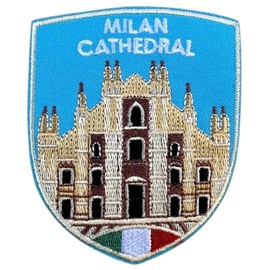 Milan Cathedral Italy 3" Iconic Duomo de Milano Italian Flag Travel Europe Souvenir Patch Iron on Sew on Patch Perfect for Backpacks, Jackets, Hats
