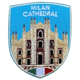 Milan Cathedral Italy 3" Iconic Duomo de Milano Italian Flag Travel Europe Souvenir Patch Iron on Sew on Patch Perfect for Backpacks, Jackets, Hats
