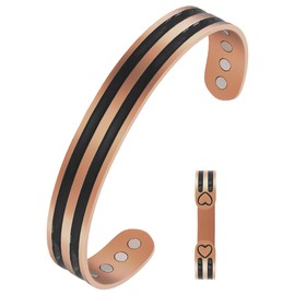 Jecanori Copper Magnetic Bracelets for Women, 99.99% Pure Copper Double Love Lines Bracelet