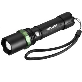 Inkcredibleprinting Tactical Police Super Bright LED 3Modes Flashlight Aluminum Torch Zoomable USA - Green