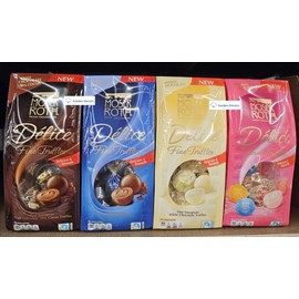 Generic Private Chocolatiers Moser-Roth Delice Fine Truffles Dark Chocolate 70% Cocoa, Milk Chocolate, White Chocolate, Summer Collection 4.9oz 140g (Four Bags), Full Size