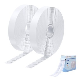 Cable Matters 400 Pcs (200 Pairs) Hook and Loop Self-Adhesive Dots, 0.5 Inch Diameter, Round Adhesive Dots for Crafts, Classroom, Office, Home Organization, White