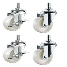 Qty. 4 x 40mm Nylon Swivel Castors with Brakes - Furniture, Appliance & Equipment Small Wheels by Bulldog Castors - Max 100Kg Per Set
