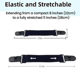 IMWECA 4 Packs Elastic Adjustable Stirrups Leg Straps Boot Straps Boot Clips Pant Clips for Women and Men
