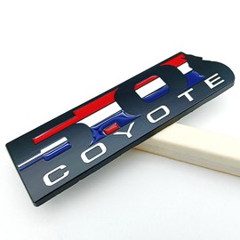 2 Pack 5.0 Coyote Emblem 3D Badge Decal V8 5.0L Howling Engine Nameplate Sticker (Black)