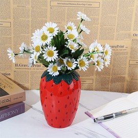 Arawat Strawberry Vase Deco Living Room Modern Vases Red Strawberry Decor Strawberry Vase Beautiful Flower Vase Deco Aesthetic Blossom Vase Red Berry Tulip Vase Raspberry Vase Pampas Grass Flowers