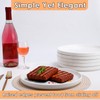 Dyrfolm 8 Inch White Dinner Plates Set of 6, Ceramic