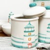 Darthome Lighthouse Kitchen Canisters Set Of 3 Glazed Ceramic Seaside