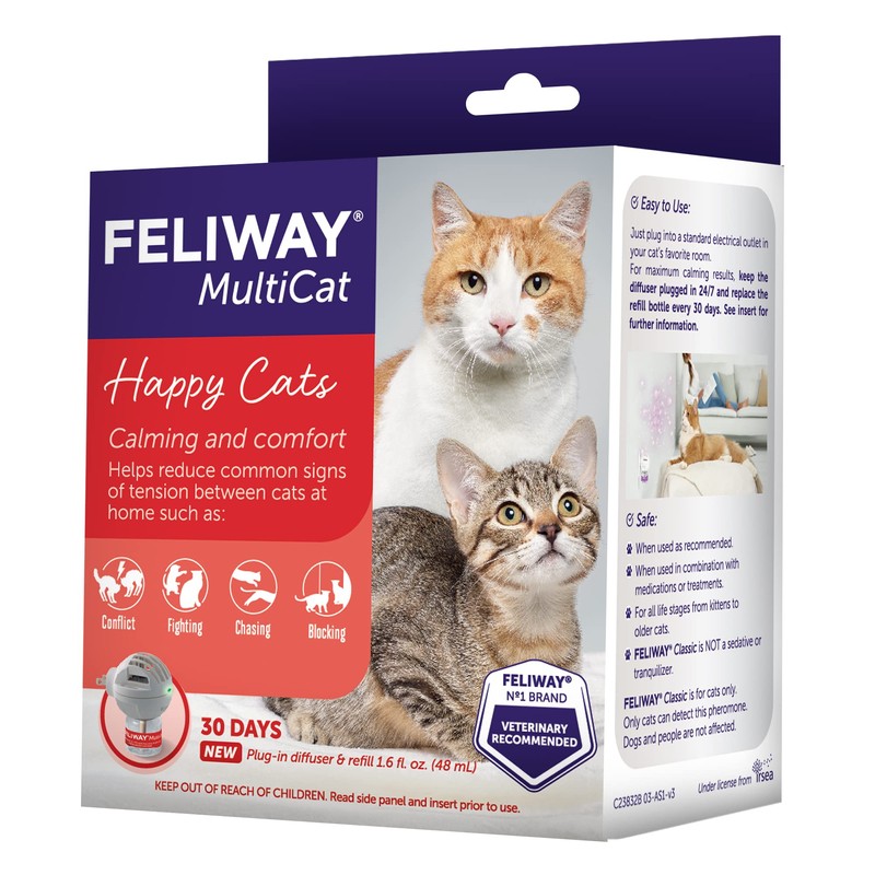 FELIWAY MultiCat 30 Day Cat Calming Plug In Pheromone Diffuser