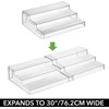 mDesign Plastic Expandable 3-Tier Storage Cabinet Shelf Organizer - Clear