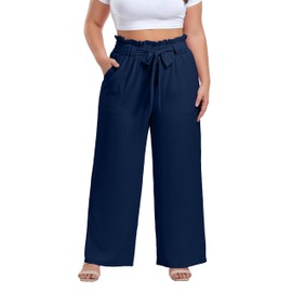 OLRIK Trousers Pants for Women Maternity Pants Plus Size Dark Blue-5X