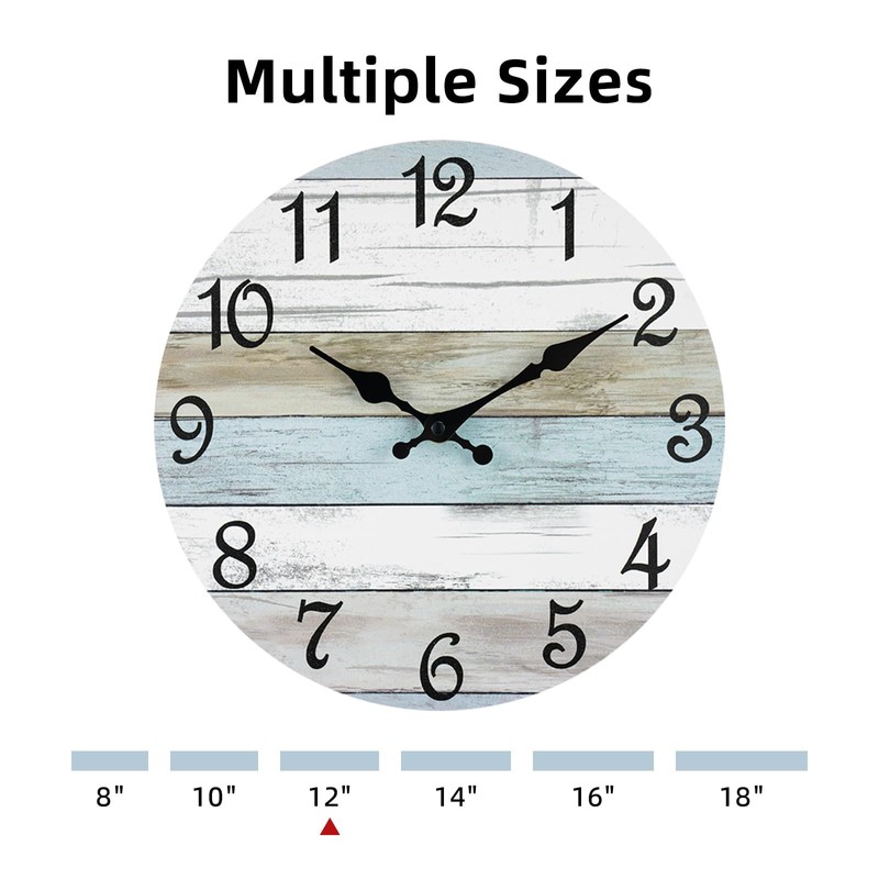 CHYLIN Wall Clock 12 Inch Bathroom Clock, Rustic Wall Clocks