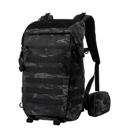 Tuxapo Tactical Backpack Molle Military Hunting assault Hiking Bag Work Outdoors 3 Days Pack Travel Rucksack For Men (Black Multicam)