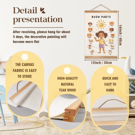 Body Parts Poster, Body Parts for Kids, Body Educational Learning Posters Body Parts Learning Wall Chart for Kids, Kindergarten Teaching Supplies, Classroom Poster for Bulletin Board Decor(Girls)