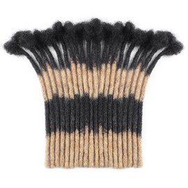 8 Inch Loc Extensions Human Hair 0.4cm Thickness 30 Strands Double T1B/27 Brown Dreadlock Extensions Human Hair for Women Men Kids Full Handmade Permanent Dreads Locs