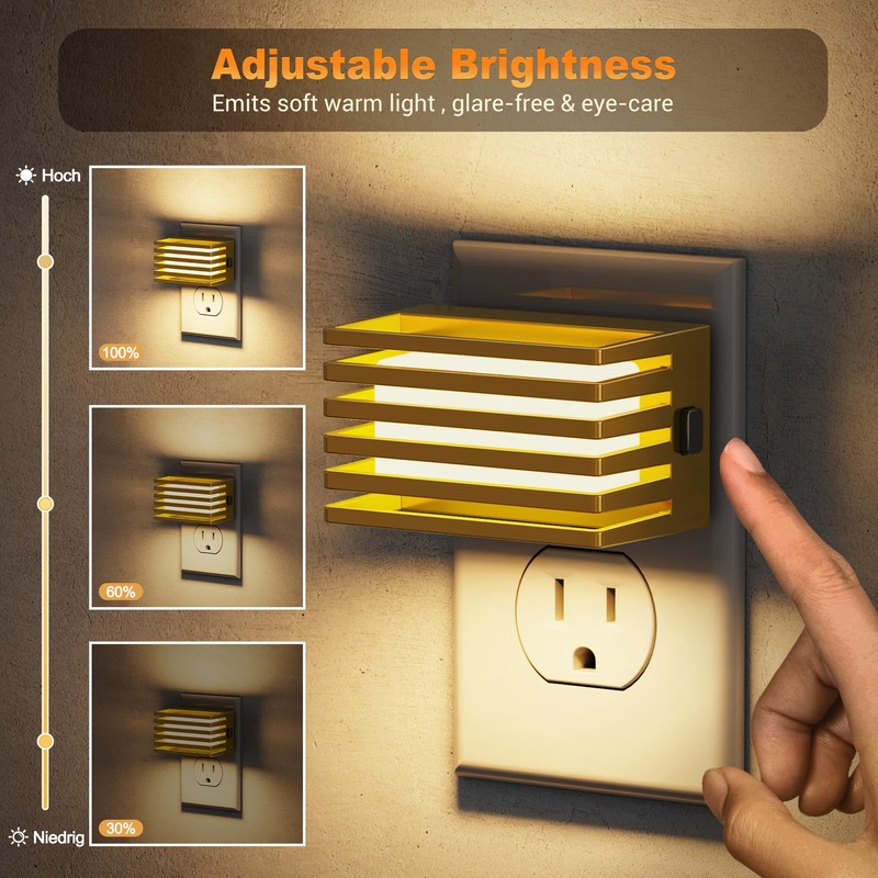 JandCase LED Night Light, Gold Night Lights Plug into Wall
