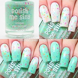 Minty Madness-Color Changing UV Blacklight Thermal Nail Polish: Custom-Blended Indie Glitter Nail Polish/Lacquer