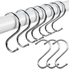 10 Pcs S Hooks, 7.3 cm S Shaped Hook,Multi Purpose Stainless Steel Heavy Duty Utensil Pan Metal S Hook for Hanging at Kitchen Bathroom Bedroom Living Room and Office