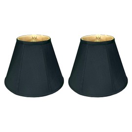 Royal Designs, Inc. BS-707-18BLK-2 Deep Empire Basic Lamp Shade, 9 x 18 x 14, Black with Gold, 2-Pack