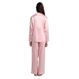 Jasmine Silk Ladies' Pure Silk Pyjamas Set for Women Pink (L(14-16))