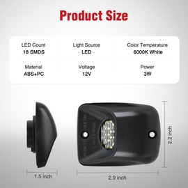 Nilight License Plate Lights Compatible with 1995 1996 1997 1998 1999 2000 2001 2002 2003 2004 Toyota Tacoma with Black Housing 6000K White 2PCS Pack