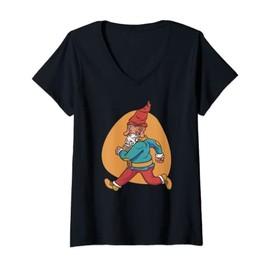 Womens Funny gnome garden gnome graphic for the garden, hobby gardener V-Neck T-Shirt