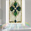 Nuxovilar Stained Glass Blue - Green Scroll Window Film, 17.7×39.4inch,