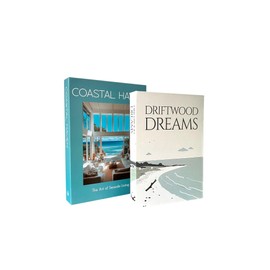 Decorative Faux Book Storage Box 2-Pack with Magnetic Close for Living Room Decor, Room Decor Aesthetic, Shelf Decor - Coastal Style Fake Book for Coffee Table