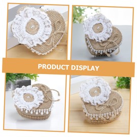 TEHAUX Elegant Heart Shape Ring Box by Rustic Ring Holder Storage for Wedding Proposal Engagement