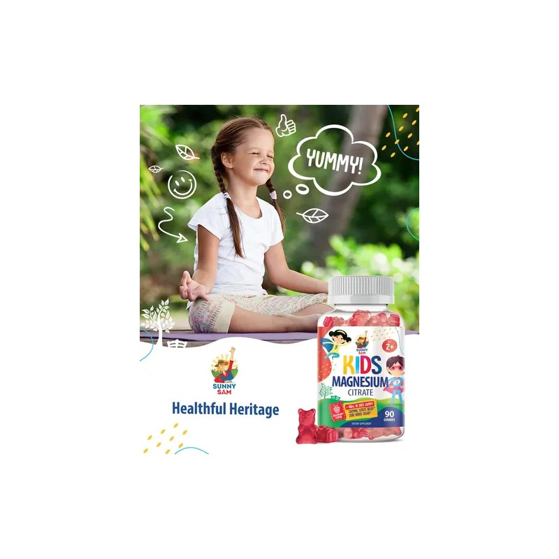 Gomitas de Magnesio Citrato Sunny Sam para Niños, con 90