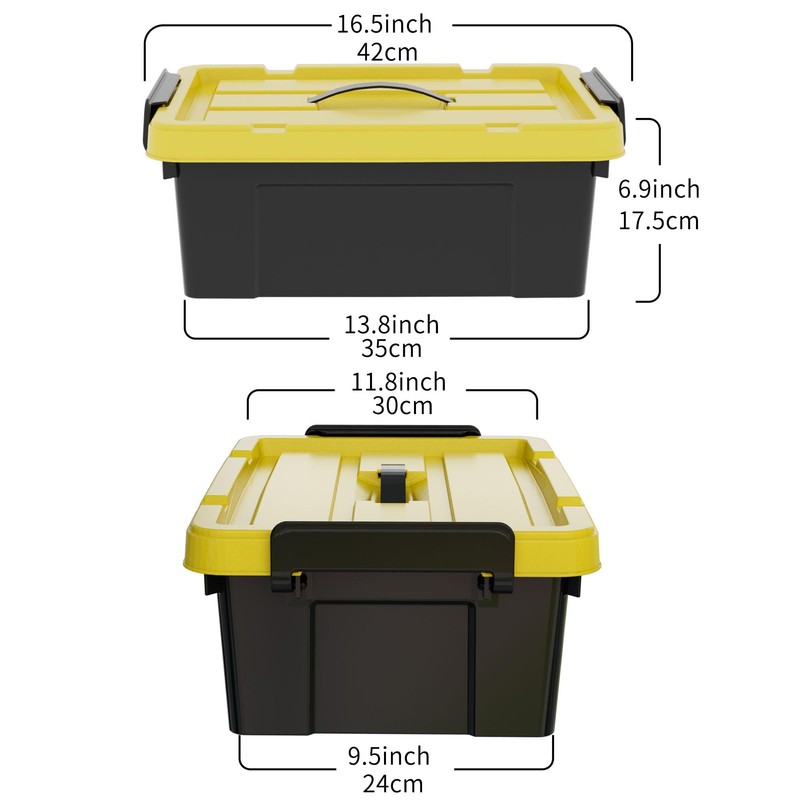 Cetomo 16Qt*4 Durabilt Flip Lid Stackable Heavy Duty Tough Storage
