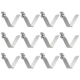 sourcing map 12pcs Single Button Kayak Paddle Snap Spring Clip 42x7mm 65Mn Spring Steel V-Shaped Hollow Lift Telescopic Locking Tube Pole Clips For Tent Umbrella Camping