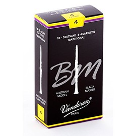 Vandoren CR184T Bb Clarinet Black Master Traditional Reeds Strength 4; Box of 10