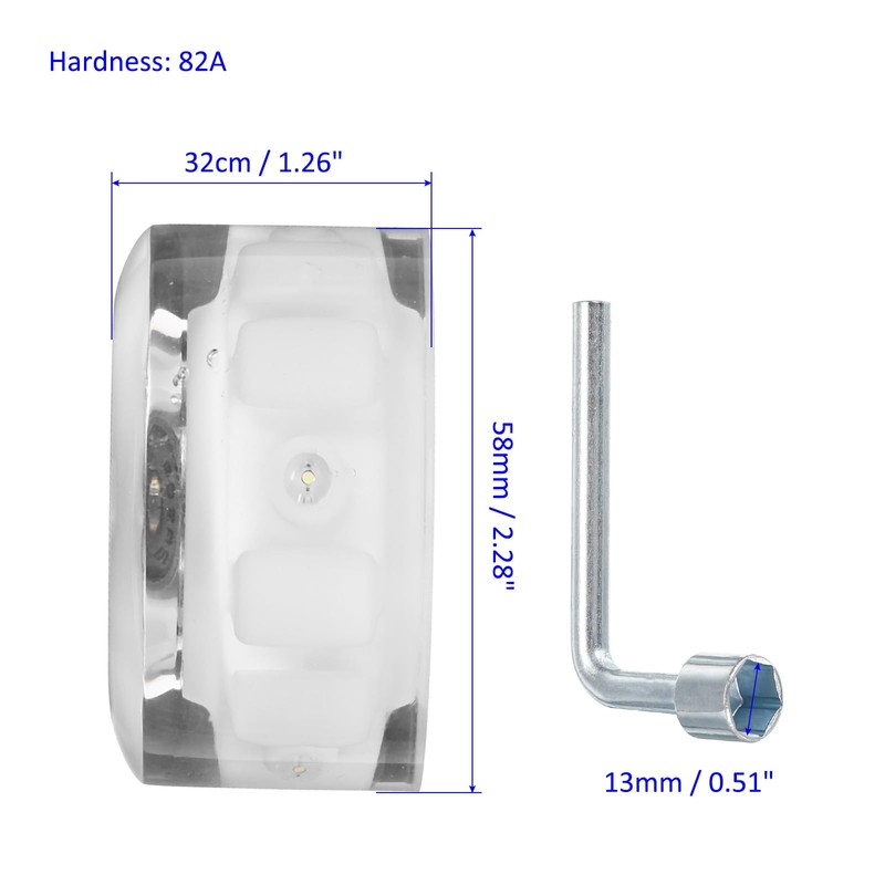 M METERXITY 8 Pack Skate Wheels - Light Up Wheels