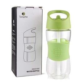 Kids Water Bottle with Straw 12 OZ BPA-Free Tritan Bulk Bottle Sports Clear Drinking Bottle for School