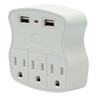 HIGH POWER Multicontacto de Pared con 2 Puertos USB y