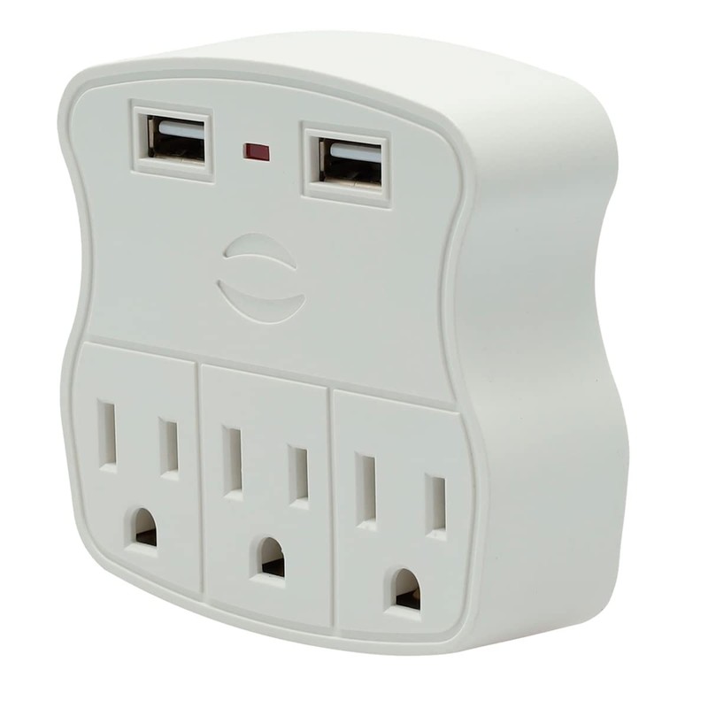 HIGH POWER Multicontacto de Pared con 2 Puertos USB y