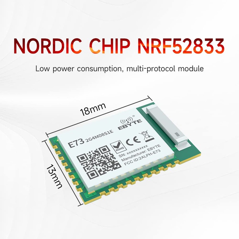 NRF52833 RF Wireless Module BLE5.1 BLE Mesh Thread Zigbee 2.4GHz