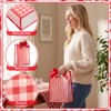 Eaasty 20 Pcs Red Gingham Gift Bags with Bow 10.23