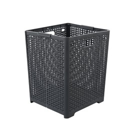 Kekow 1-Pack 42 L Plastic Collapsible Laundry Basket, Gray Folding Laundry Hamper