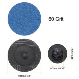 sourcing map 25pcs Quick Change Sanding Discs 2" 60 Grit R-Type Roll Lock Aluminum Oxide Conditioning Disc Sandpaper for Die Grinder Grinding Fast Cutting, Dark Blue