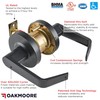 OAKMOORE Commercial Door Handle Black - Grade 2 Lockset -