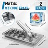 Yaocom 2 Pcs 18 Slot Stainless Steel Ice Cube Maker