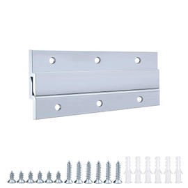 French Cleat Picture Hanger, Aluminum Z Bar Interlocking Wall Mounting Bracket Hardware Kit Z Clips for Hanging Wall Painting, Mirrors, Panels, Artwork, Cabinet, Whiteboard ( 4'' 5 Pairs)