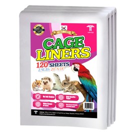 T TORTO9 Bird Cage Liner - 120 Paper Sheets, 20" x 18", 2.9 lb - Ideal for Pet Habitats, Bulk Pack for Long-Lasting Use, Newsprint Texture, Convenient Parcel Packaging